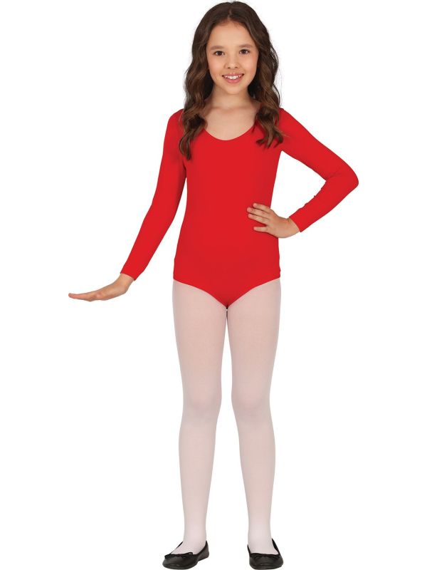 Rood Lange Mouwen Leotard Kind