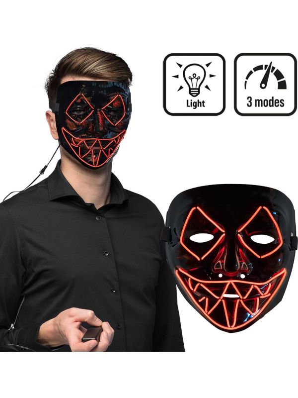 Rood Led Masker met Killer Smile Halloween