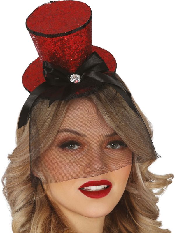 Rood Minihoedje Haarband