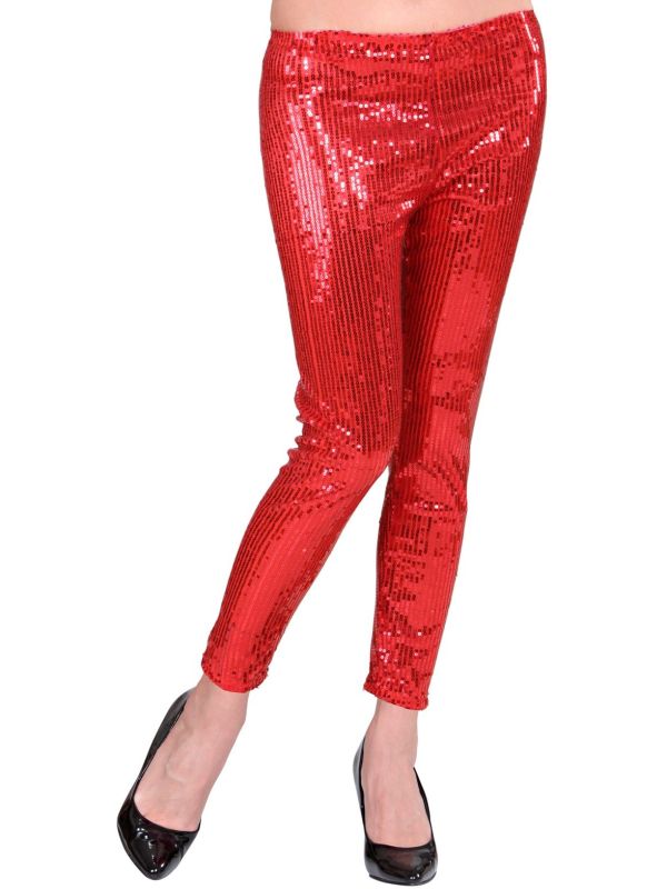 Rood Pailletten Legging