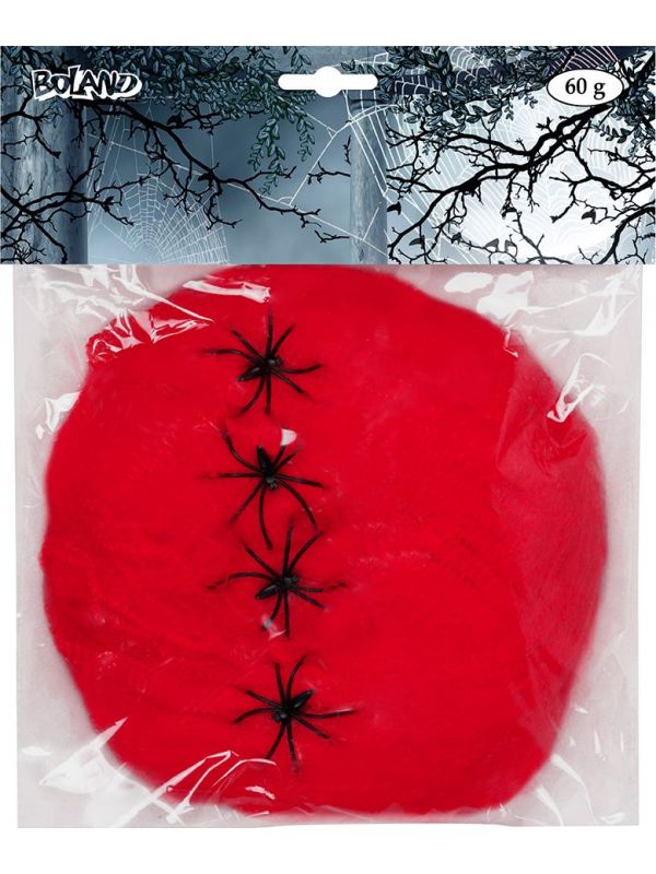 Rood Spinsel met 4 Spinnen 60G