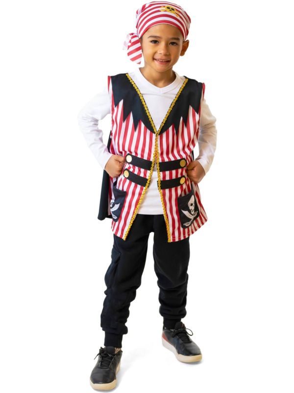 Rood Wit Piratenvest met bandana Jongens Meisjes