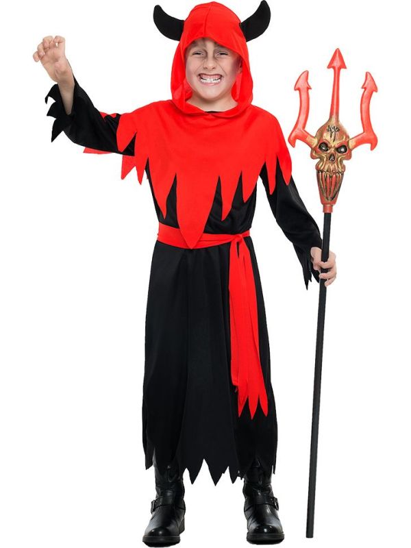 Rood Zwart Duivel Kostuum Kinderen