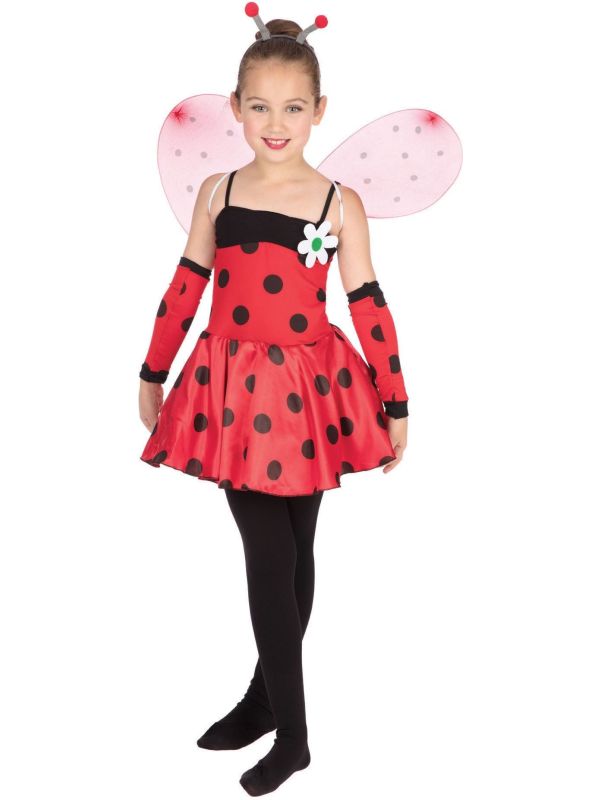 Rood Zwart Gestipt Lieveheerstbeest Jurkje Meisjes