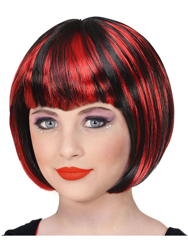 Rood Zwarte Pruik Meisjes Vampier