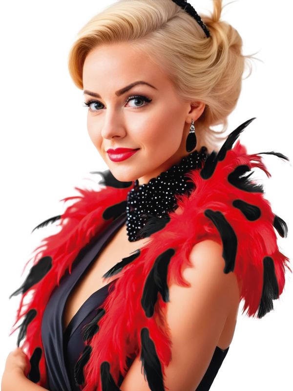 Rood Zwarte Veren Boa