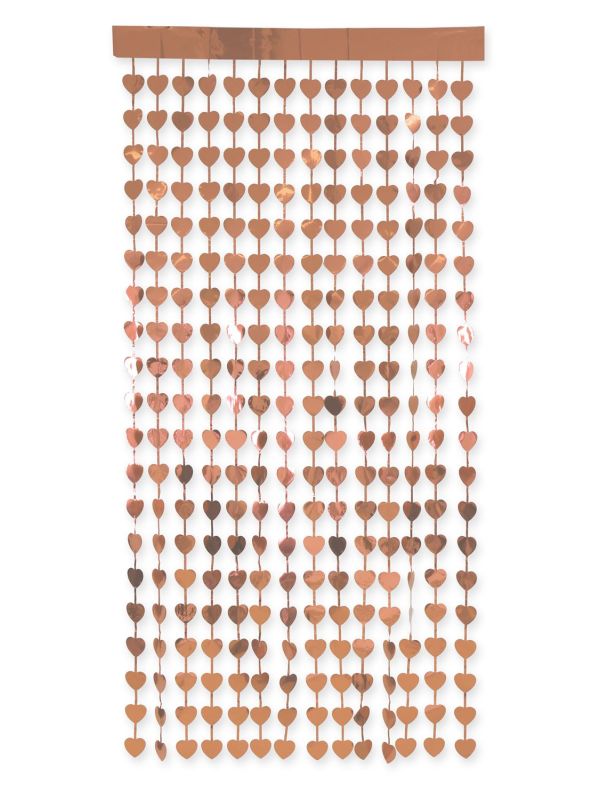 Rose Gouden Hartjes Foliegordijn 200cm