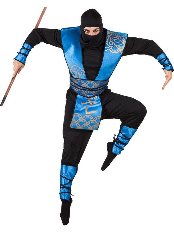Royal Blue Ninja Kostuum Man