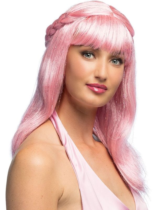 Roze Bubblegum Barbie Pruik