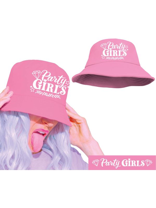 Roze Bucket Hat Vrijgezellen Feest Dames