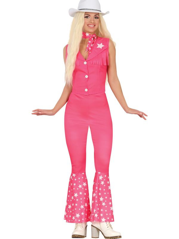 Roze Country Meisje Kostuum Volwassene