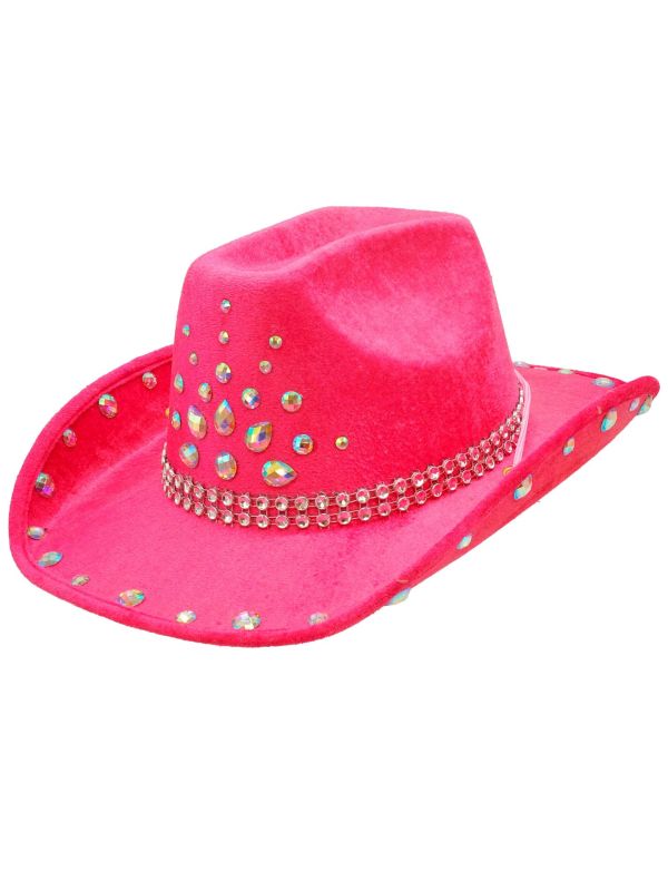 Roze Cowboyhoed met Diamantjes