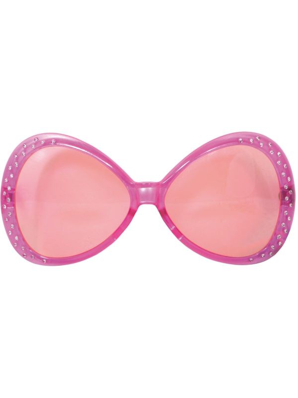 Roze Diamantjes Feest Bril