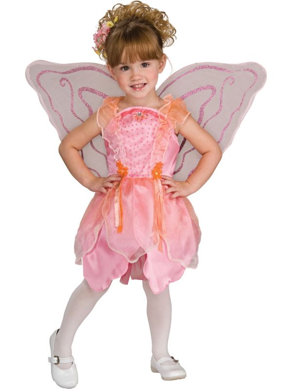 Roze Fee Jurk Meisjes met Vleugels