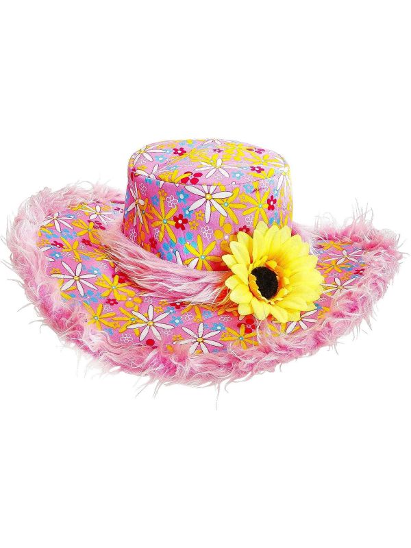 Roze Flower Power Hoed