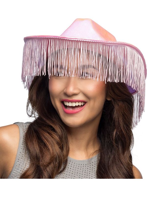 Roze Gerafelde Cowboyhoed Vrijgezellenfeest