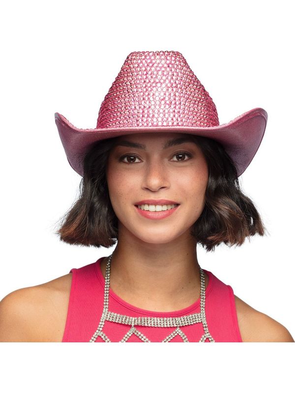 Roze Glitter Cowboyhoed Pailletten