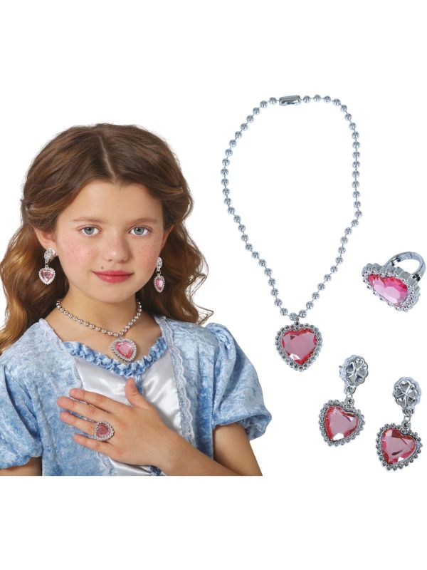 Roze Hart Sieraden set Prinsessen 4-Delig Meisjes