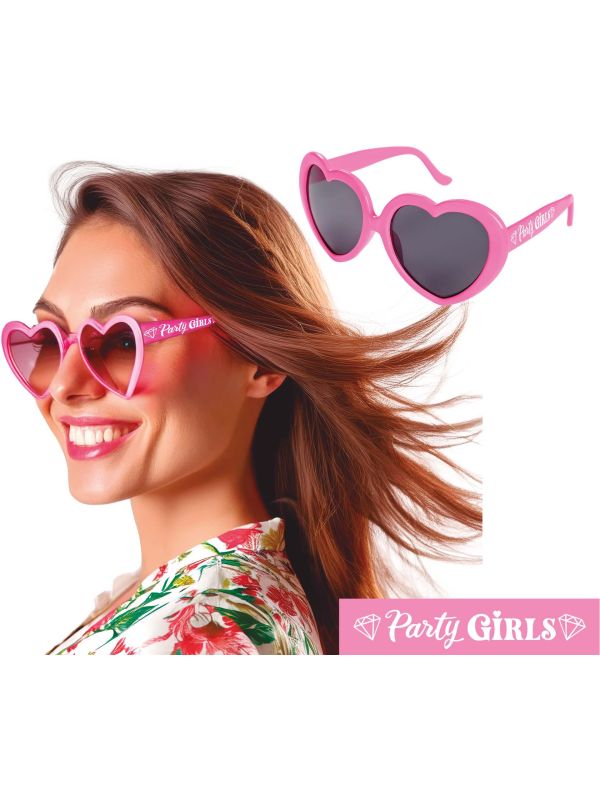 Roze Hartjesbril Party Girls