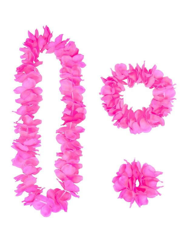 Roze Hawaii Bloemen Set Kransen