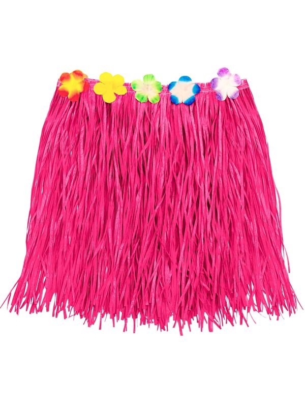 Roze Hawaii Hula Rok met Bloemenriem