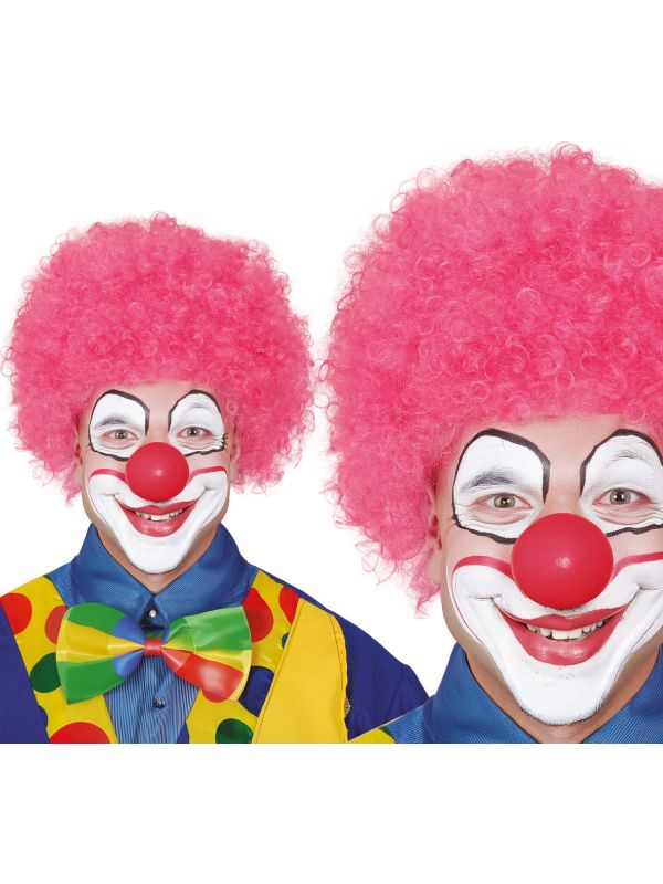Roze Krullen Clownspruik