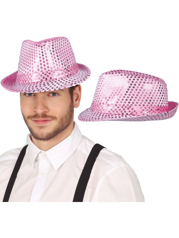 Roze Pailletten Feesthoed