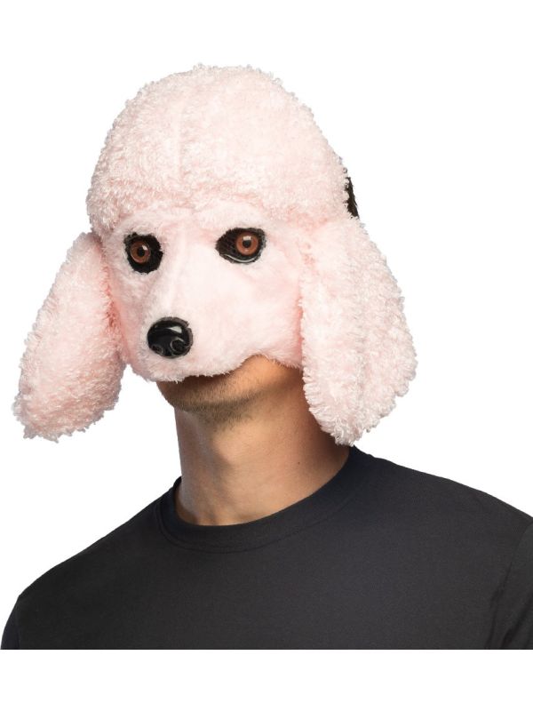 Roze Poedel Pluche Masker