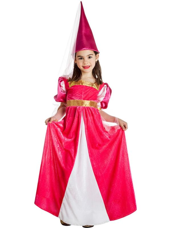 Roze Prinsessenkostuum met Punthoed Meisjes