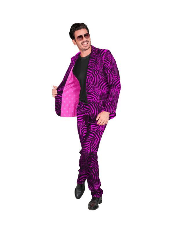 Roze Tijgerprint Kostuum Heren