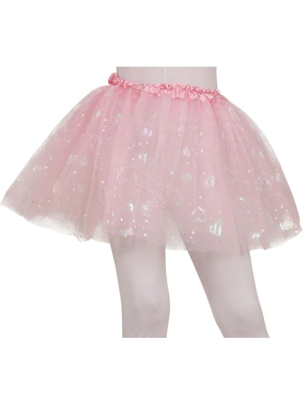 Roze Tutu met Hartjes 30cm Kinderen