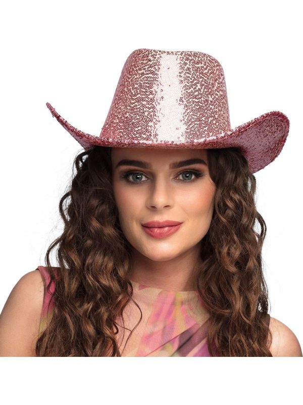 Roze Western Rodeo Hoed Pailletten