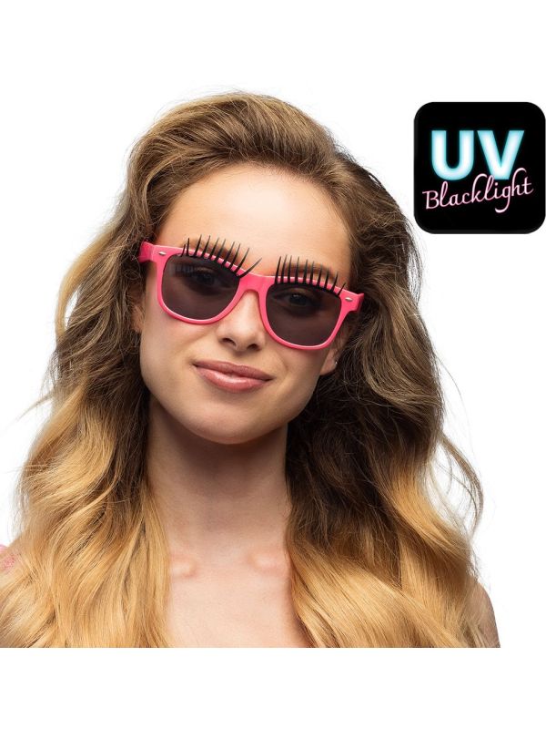 Roze Wimper Feestbril