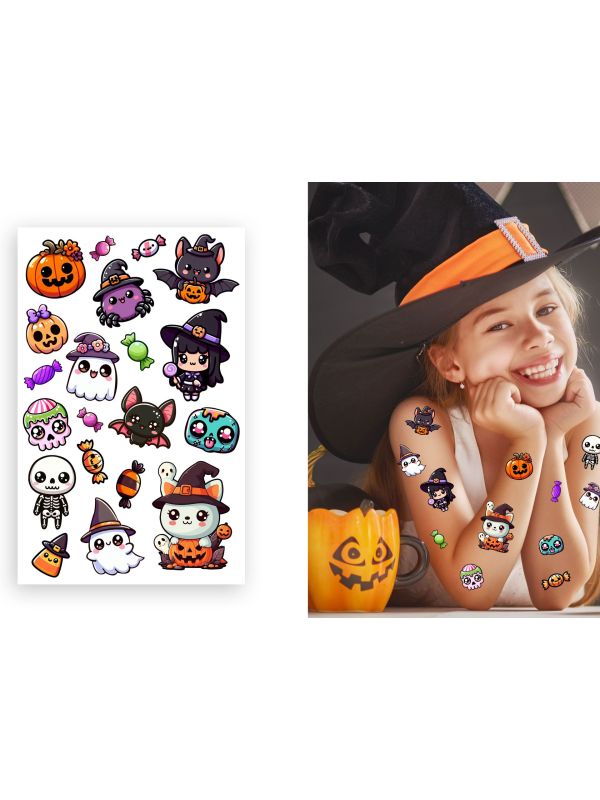 Schattige Halloween Plak Tatoeages