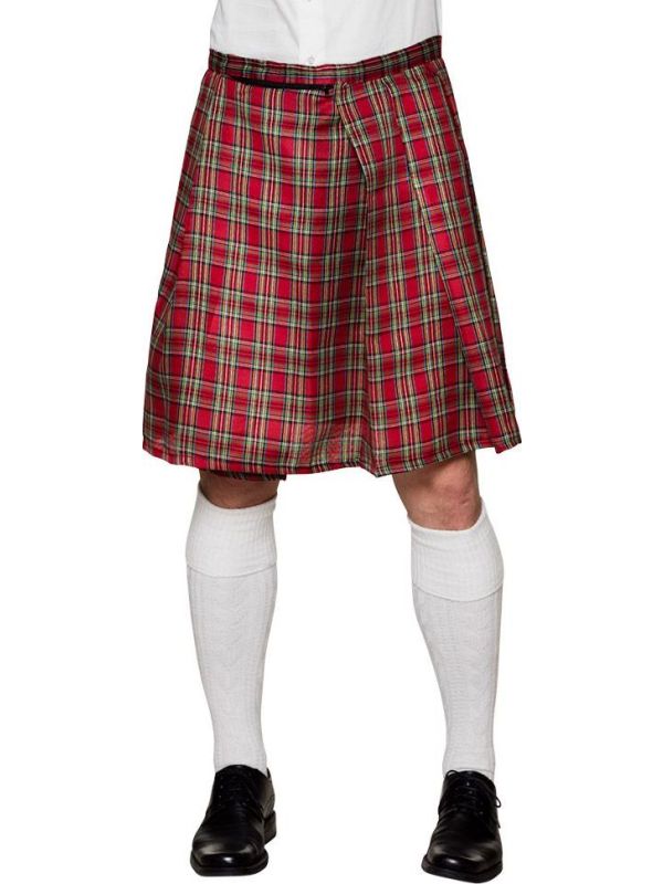 Schotse Tartan Kilt Rood