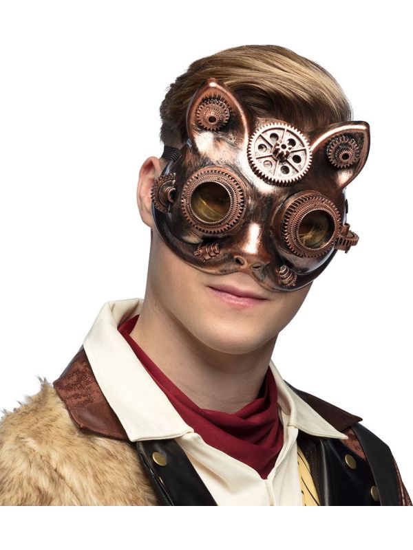 Seampunk Kattenmasker Brons