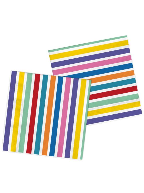 Servetten Meerkleurig Gestreept