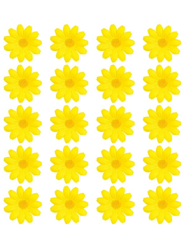 Set van 20 Gele Decoratieve Bloemen