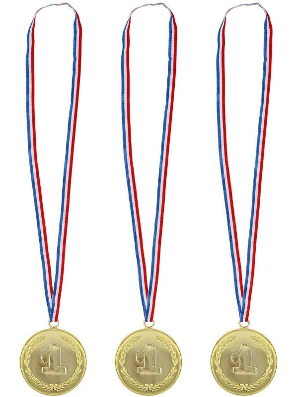 Set Van 3 Gouden Winnaars Medailles