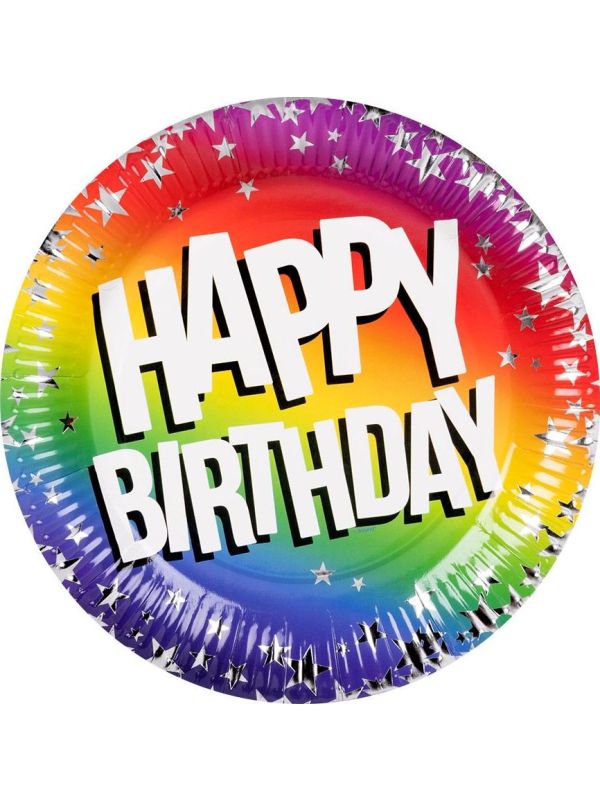 Setje Van 10 Papieren Bordjes Happy Birthday