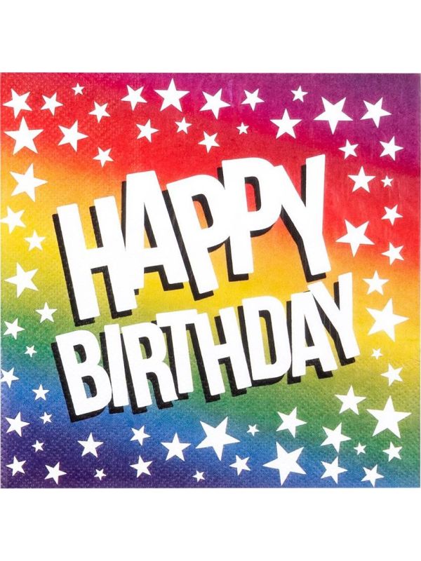 Setje Van 20 Papieren Servetten Happy Birthday