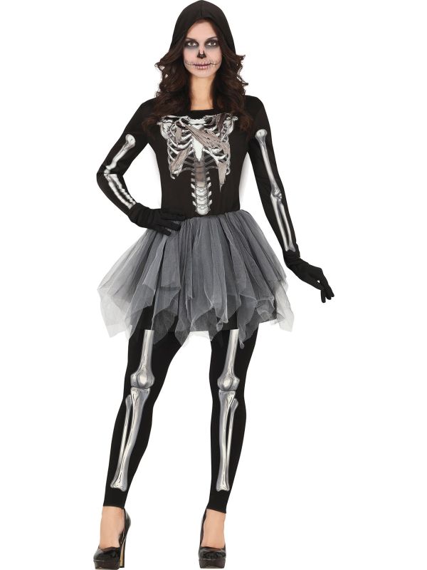 Skelet Jurk Dames Zwart