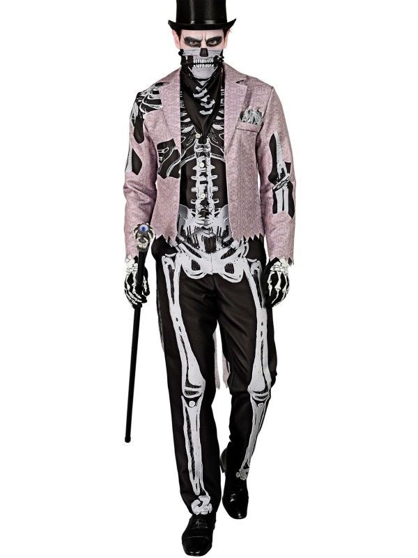 Skeletgroom Kostuum Heren Grijs