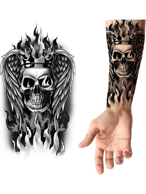 Skull Plak Tattoo Zwart