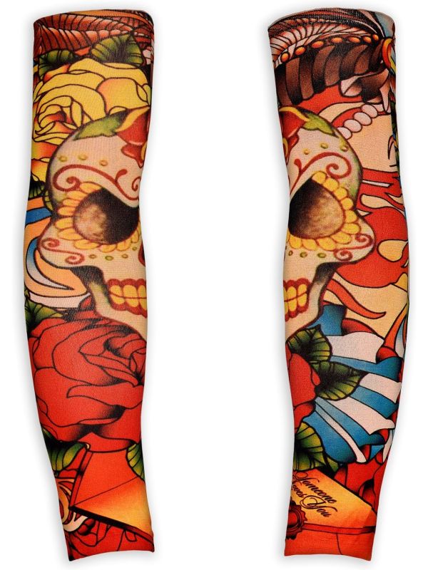 Skull Roses Tattoo Mouwen