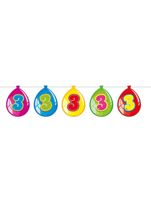 Slinger Birthday 3 Jaar Ballonnen 10 Meter