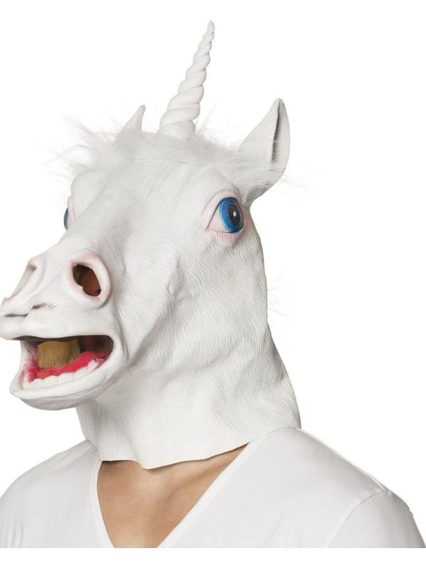 Snowy Witte Eenhoorn Hoofdmasker