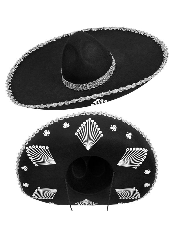 Sombrero Hoed Zwart Mexicaans Dames Heren