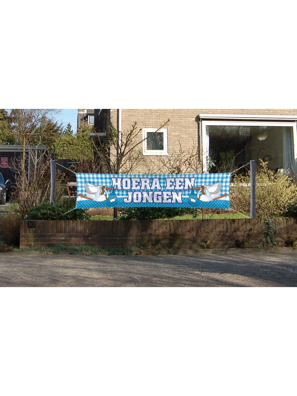 Spandoek Hoera Een Jongen Ooievaar