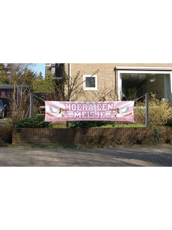 Spandoek Hoera Een Meisje Ooievaar